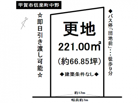 土地 - 滋賀県甲賀市信楽町中野