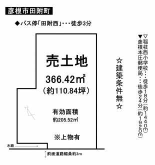 土地 - 滋賀県彦根市田附町