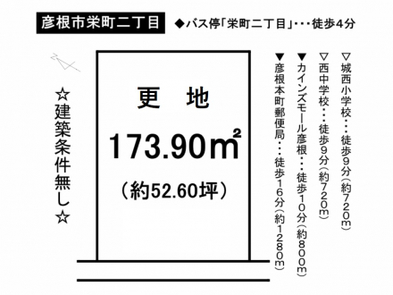 土地 - 滋賀県彦根市栄町二丁目