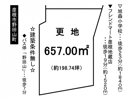 土地 - 滋賀県彦根市野田山町