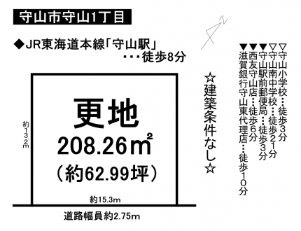 土地 - 滋賀県守山市守山1丁目