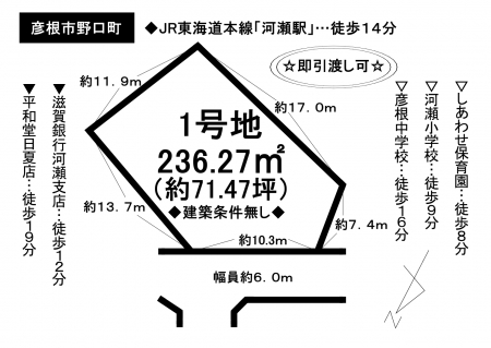 土地 - 滋賀県彦根市野口町