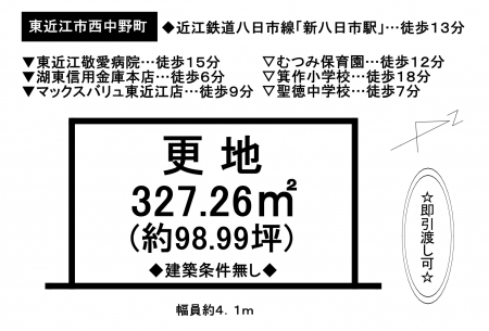 土地 - 滋賀県東近江市西中野町