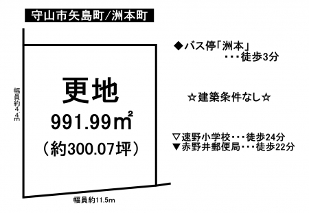 土地 - 滋賀県守山市洲本町