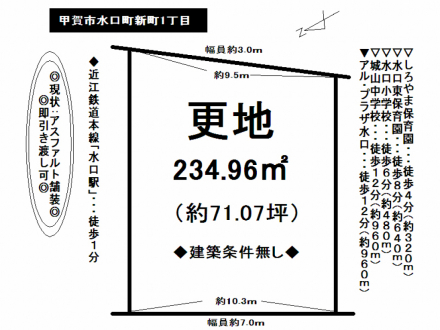 土地 - 滋賀県甲賀市水口町新町1丁目