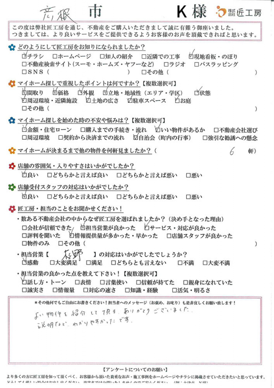 彦根市　K様【不動産を購入】	