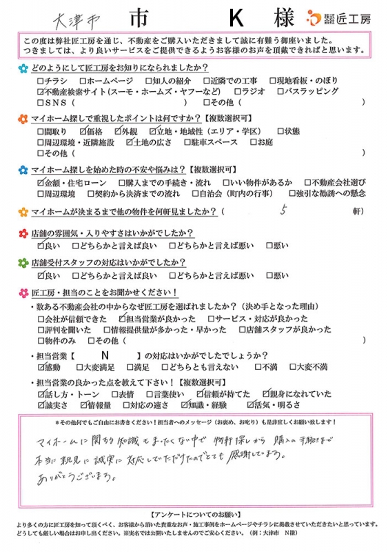 甲賀市　K様【不動産を購入】